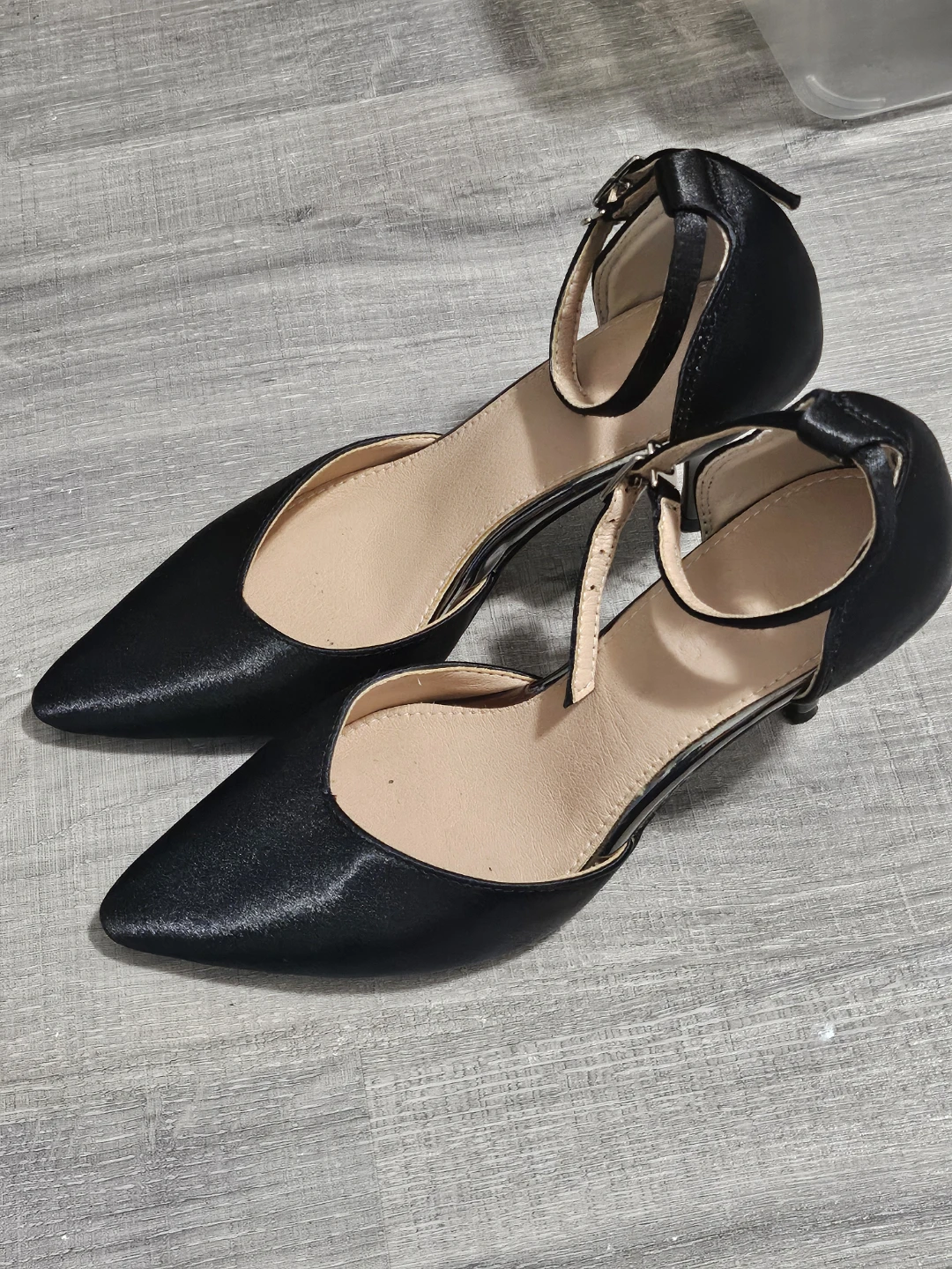 Black D'Orsay Heels with Ankle Strap