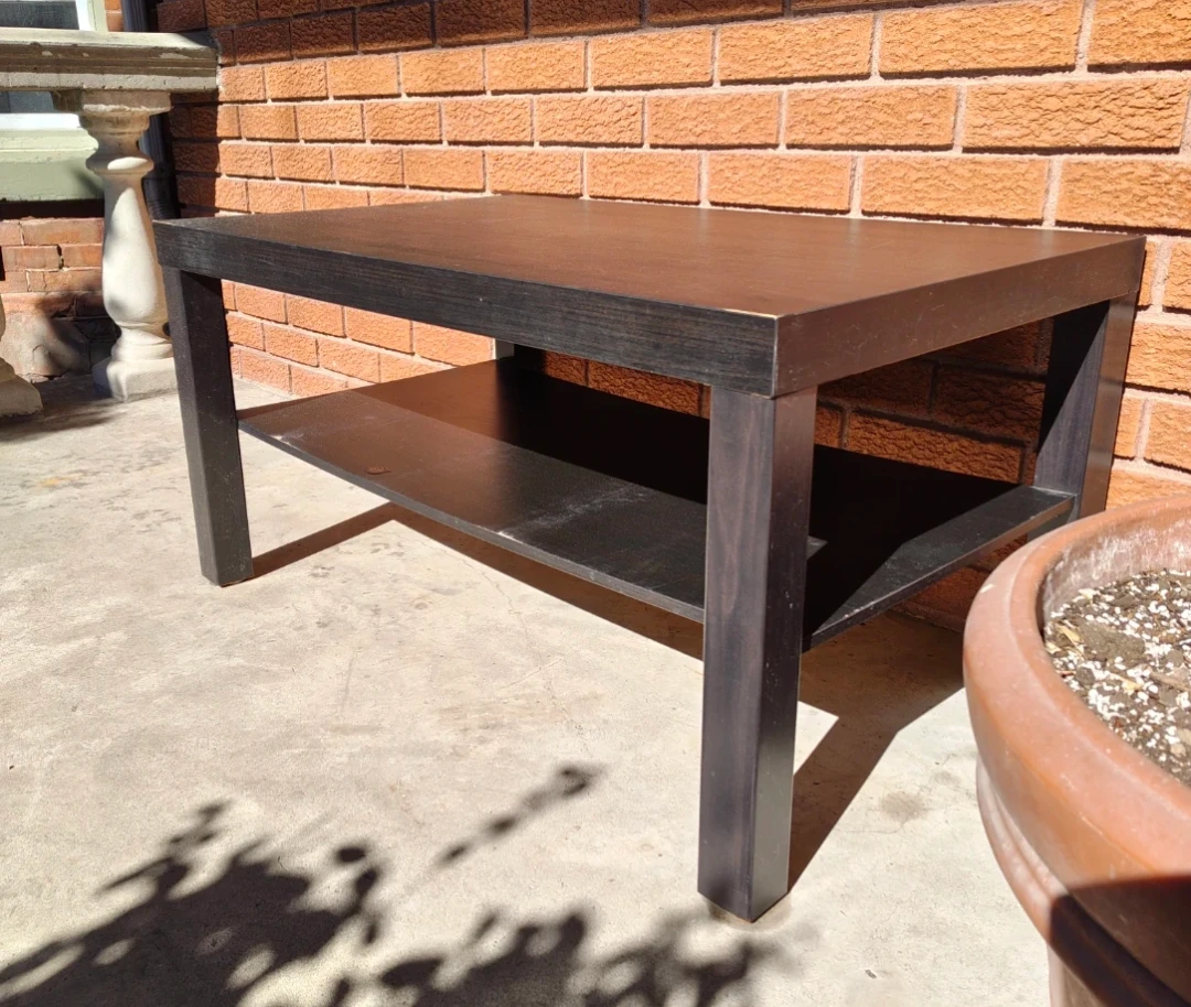 Dark Wood Coffee Table with Shelf - photo 2