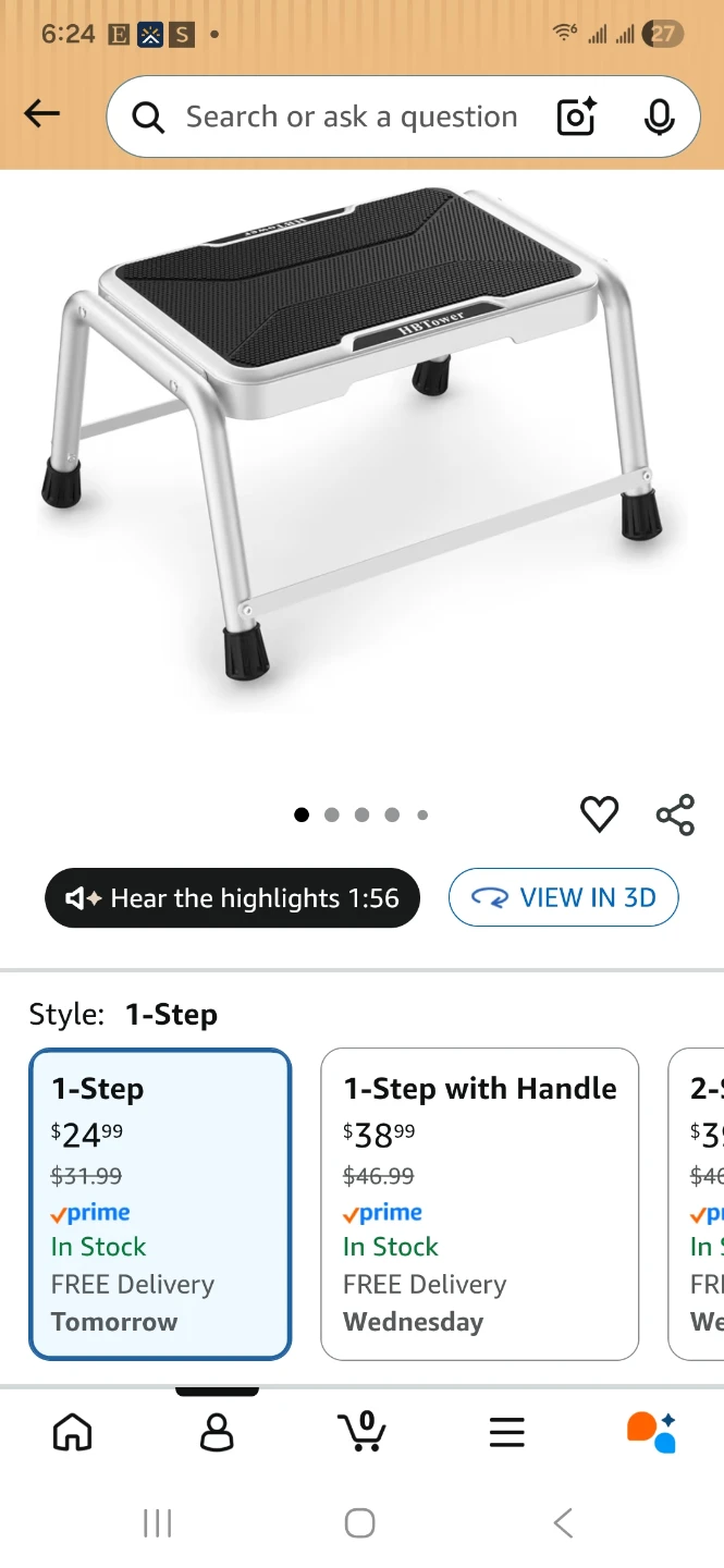 HB Tower Step Stool, Model ZL1001, Grey & Black - photo 5