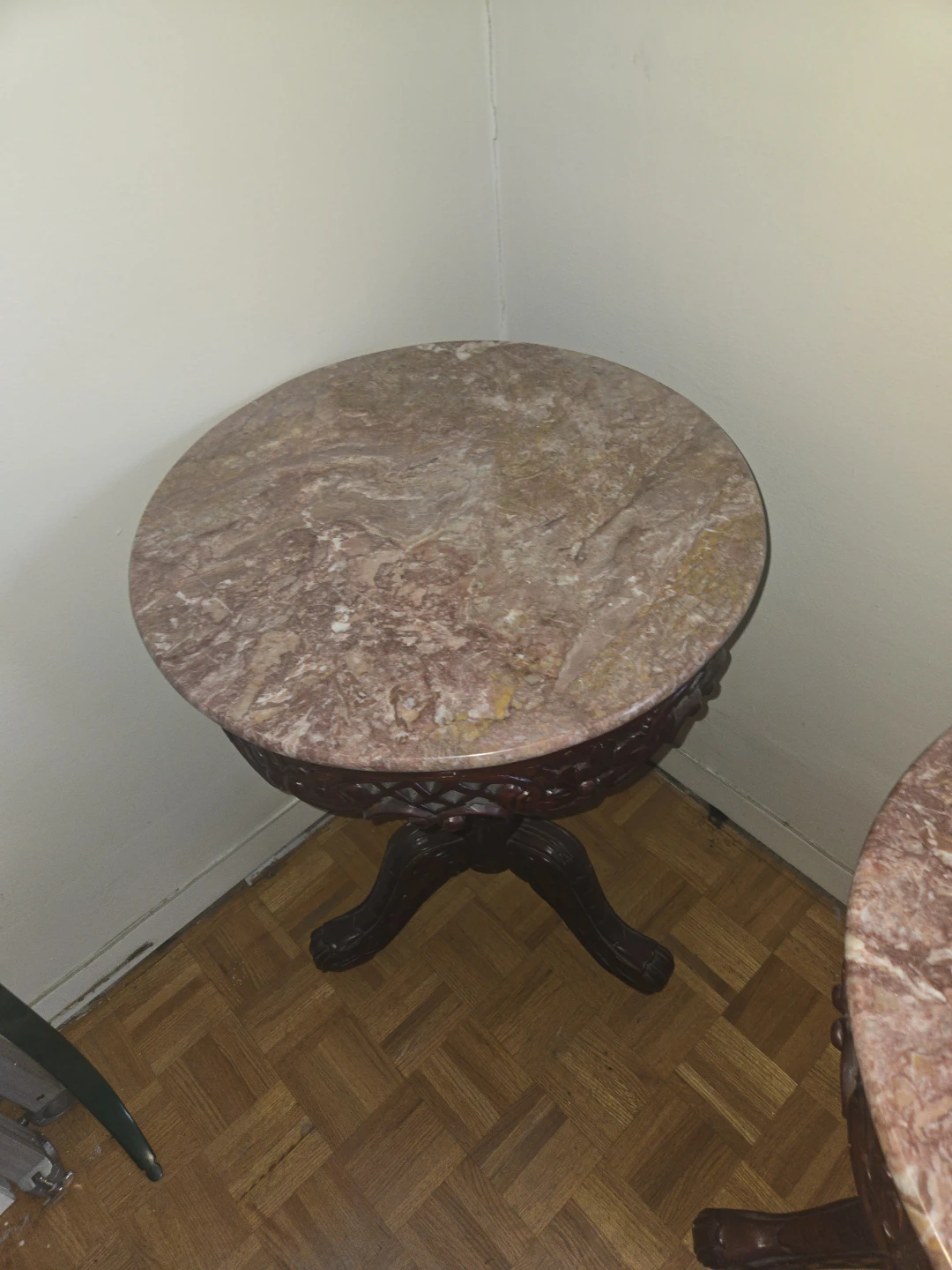 Round Marble Top Side Table