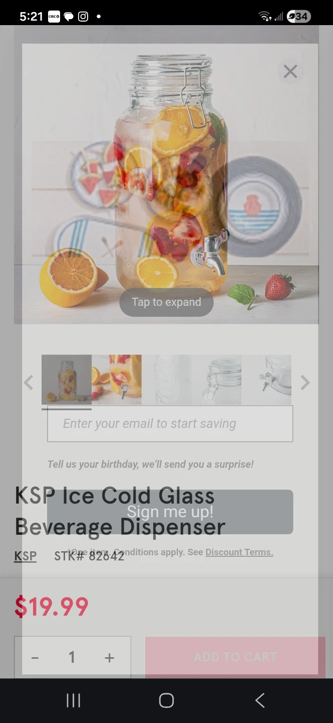 KSP Ice Cold Glass Beverage Dispenser - photo 3