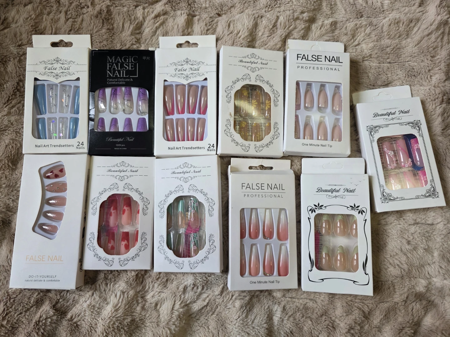 11 boxes of false nails