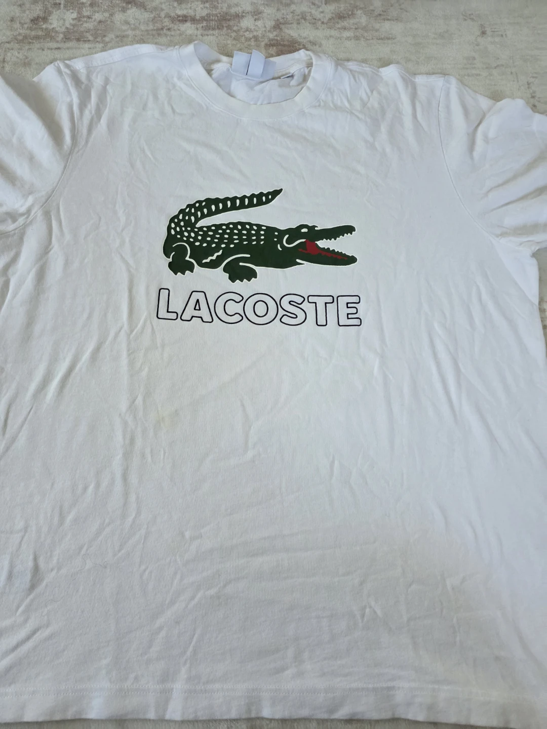 Lacoste White T-Shirt with Crocodile Logo