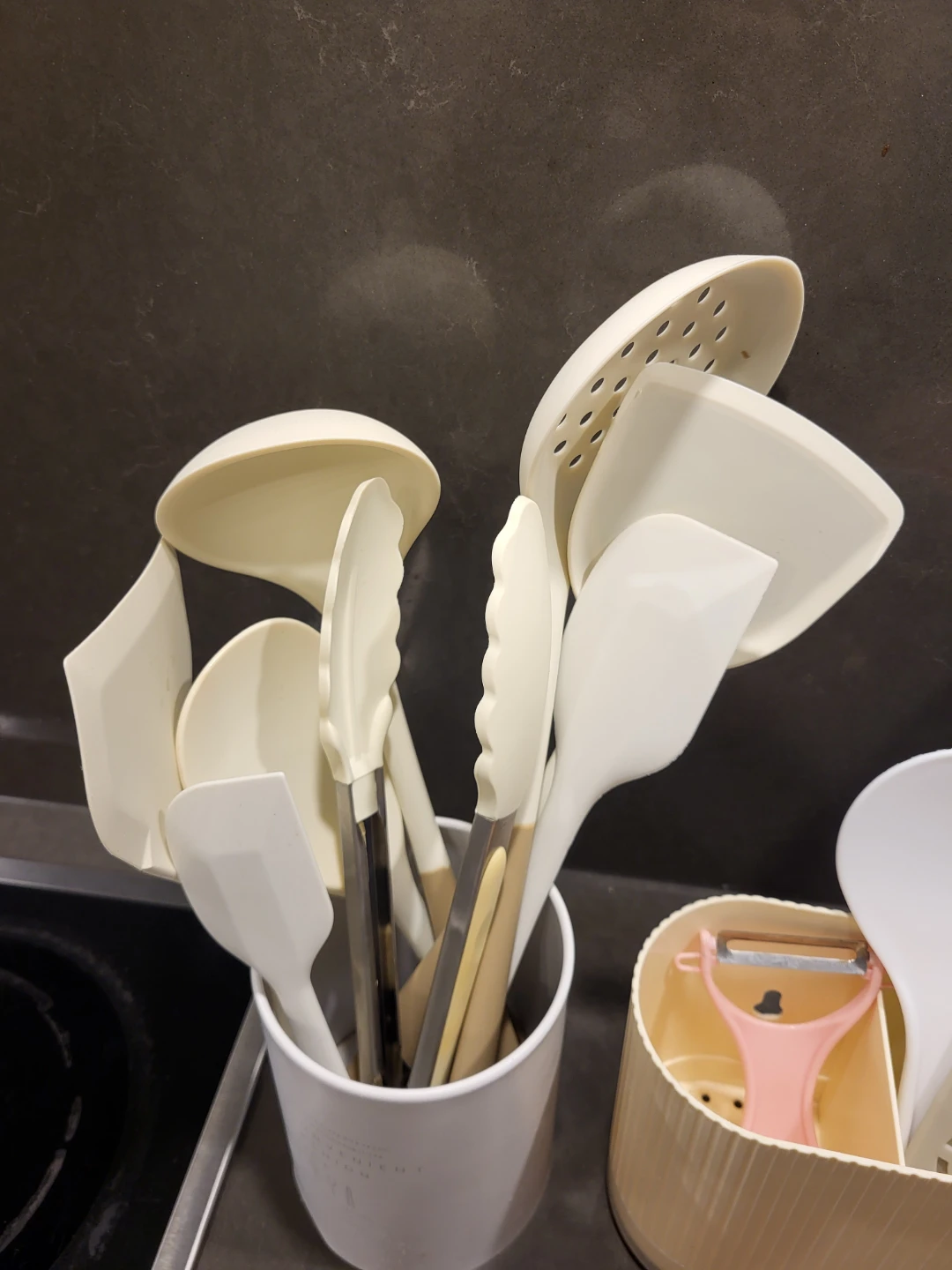 Set of 10 White Silicone and Stainless Steel Kitchen Utensils - photo 3