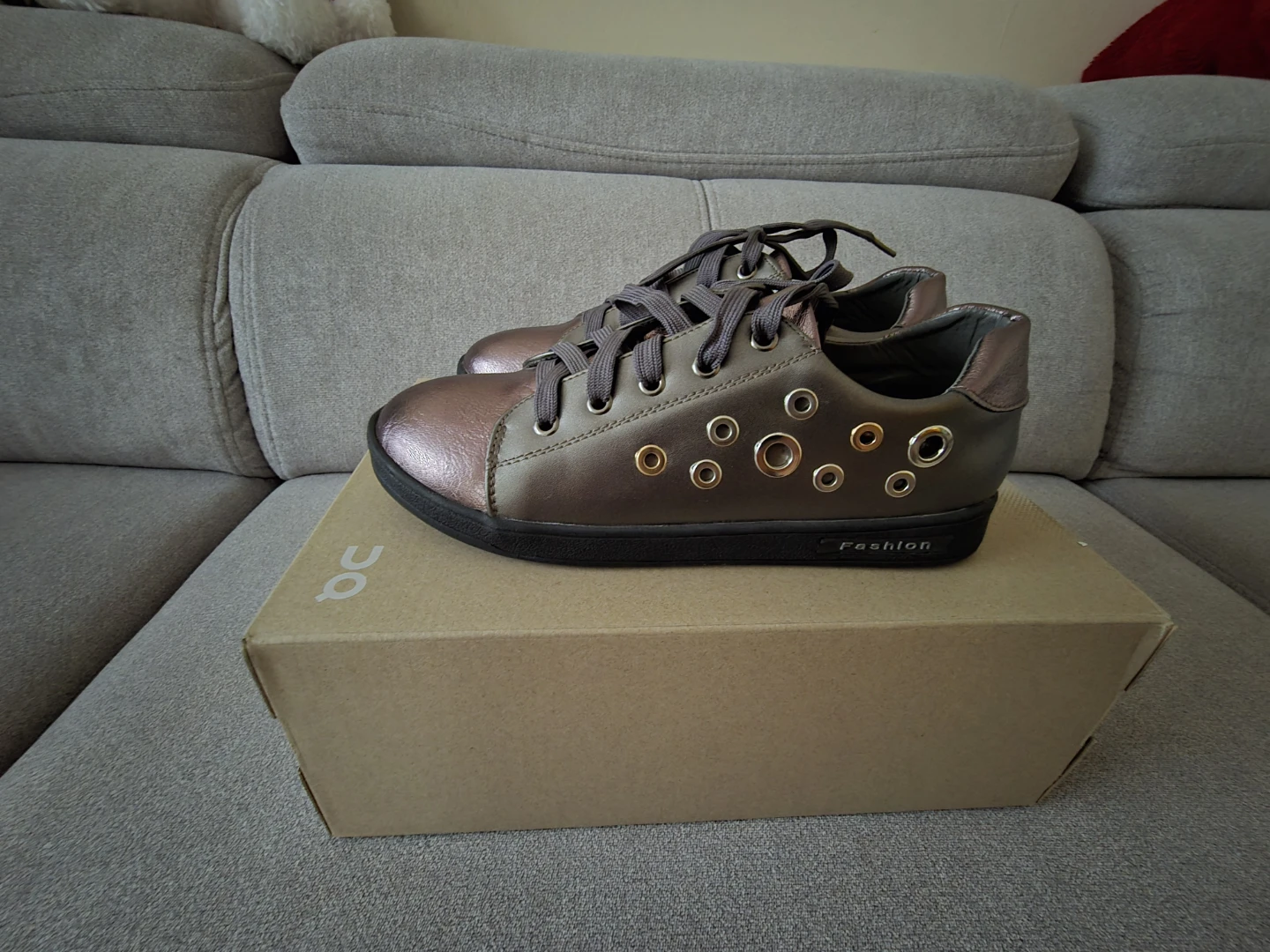Fashion Sneakers - Bronze/Metallic