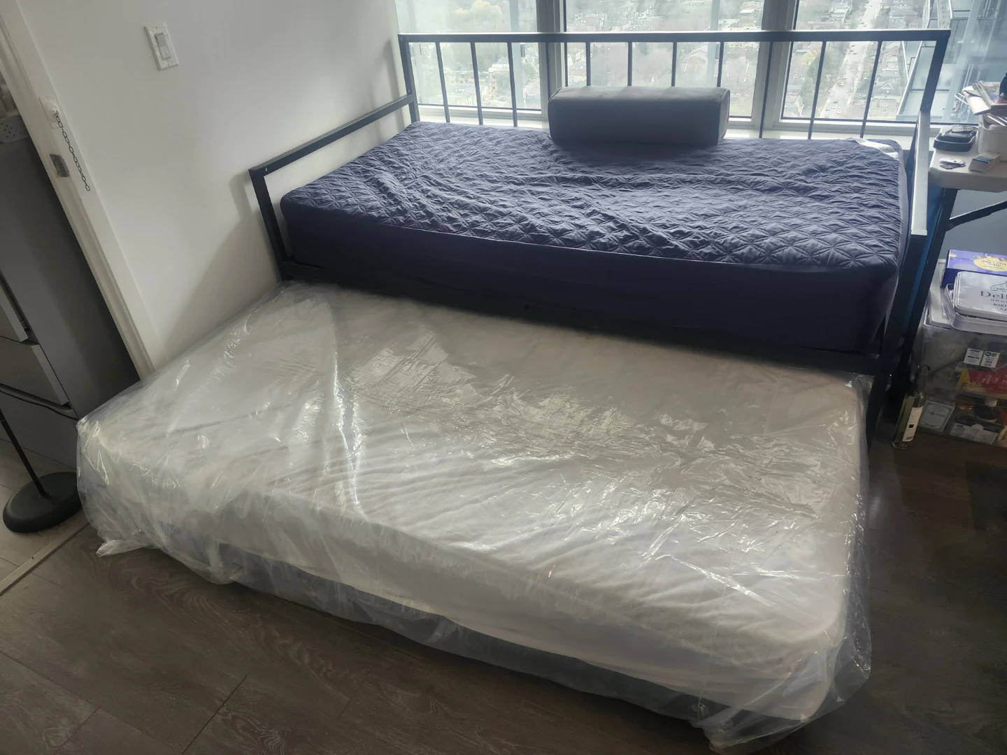 Metal Daybed with Trundle  and Mattress with waterproof cover - photo 3