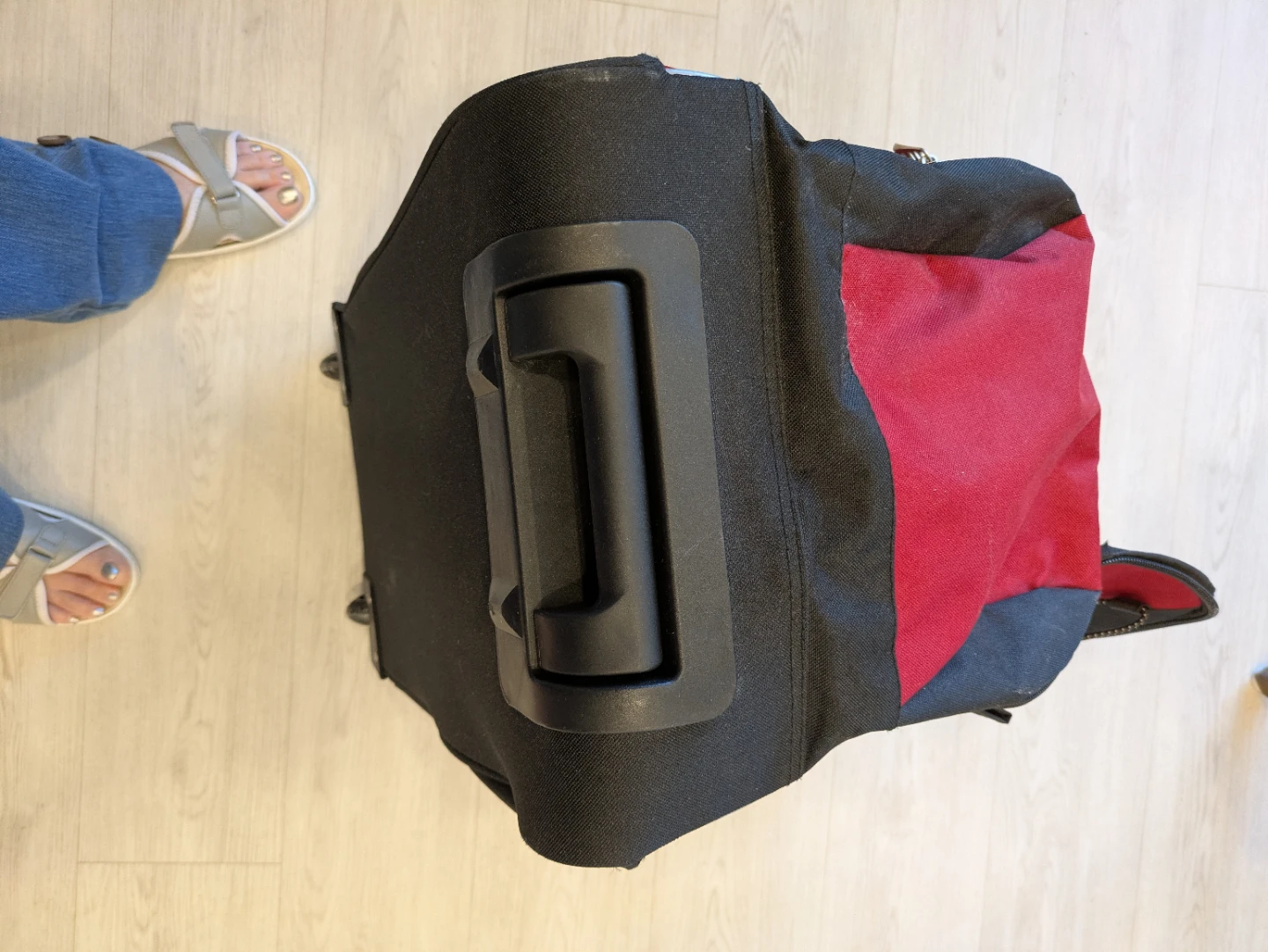 Red and Black Rolling Duffle Bag