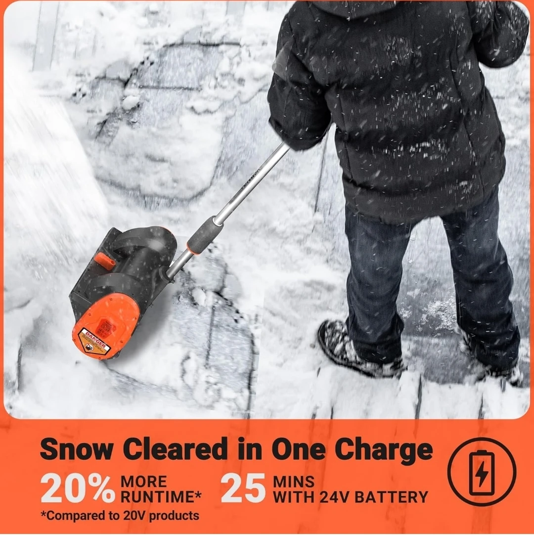VOLTASK Cordless Snow Shovel, 24V | 12-Inch Cordless Snow Blower
