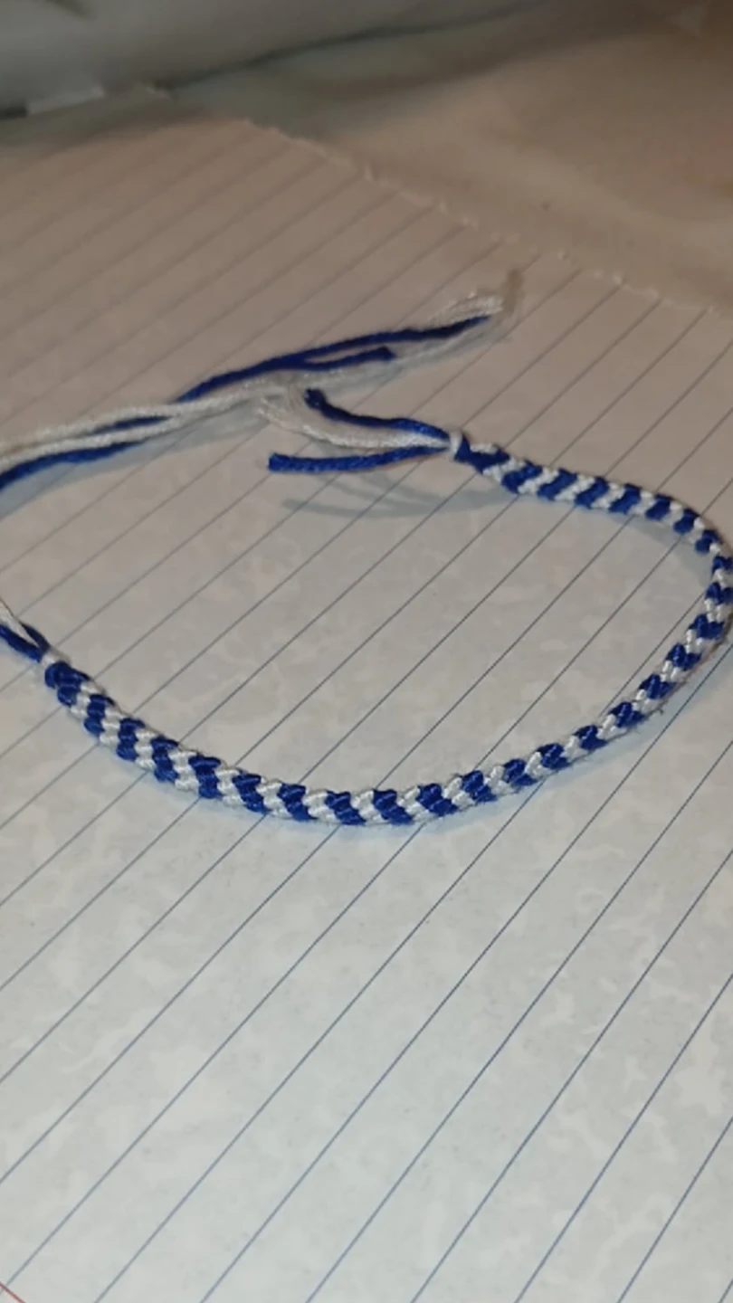 Blue and White Braided Bracelet