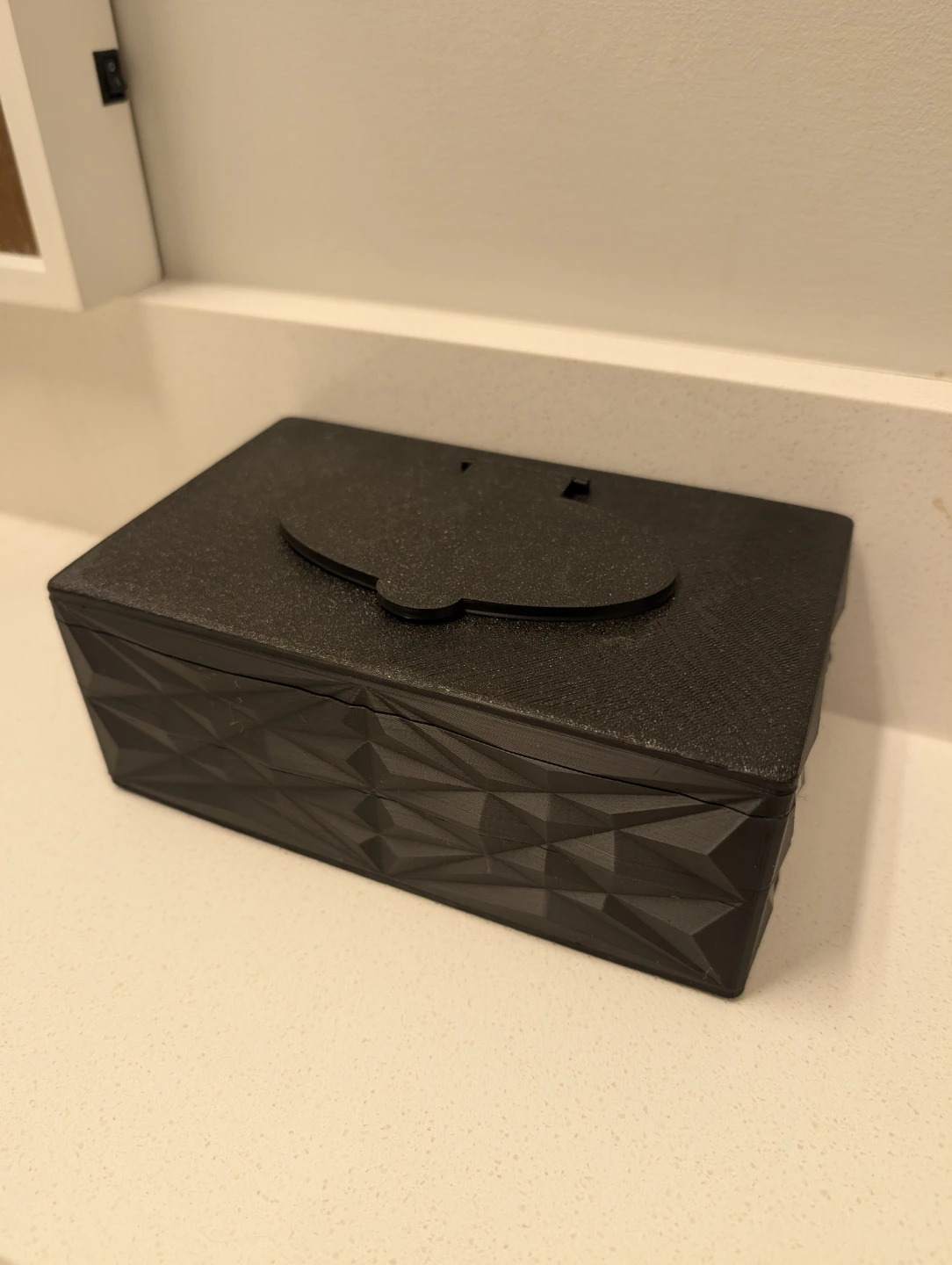 Black Textured Tissue Box Cover - photo 3