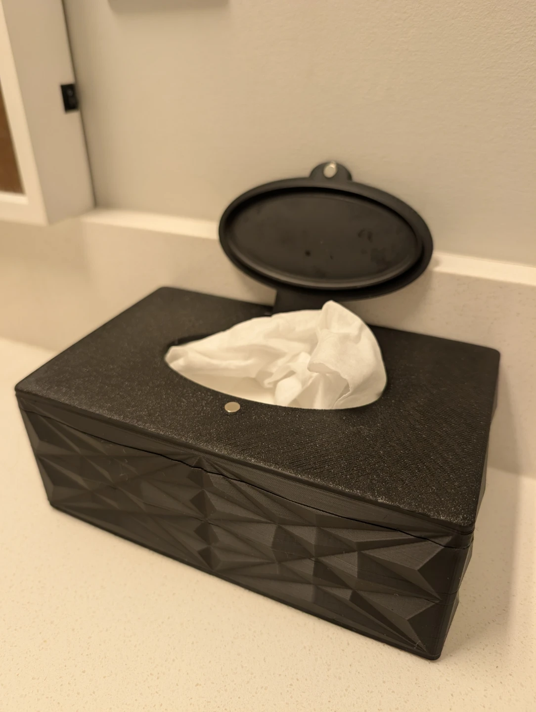 Black Textured Tissue Box Cover - photo 4