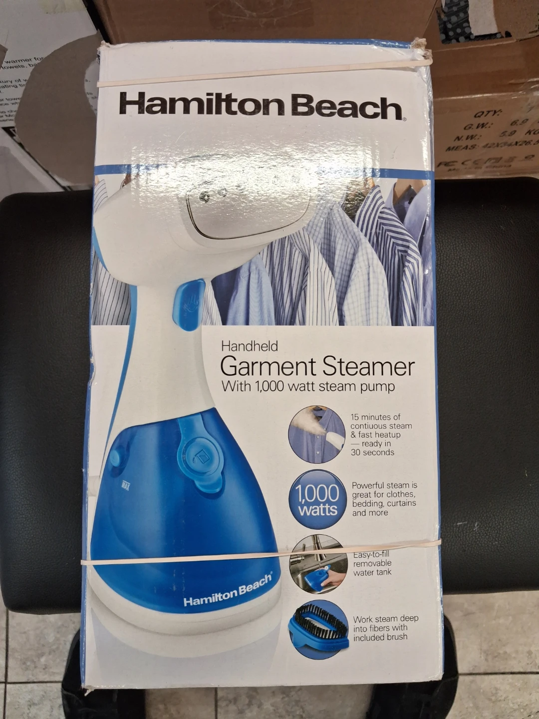 Hamilton Beach Handheld Garment Steamer - Blue/White, 1000 Watt