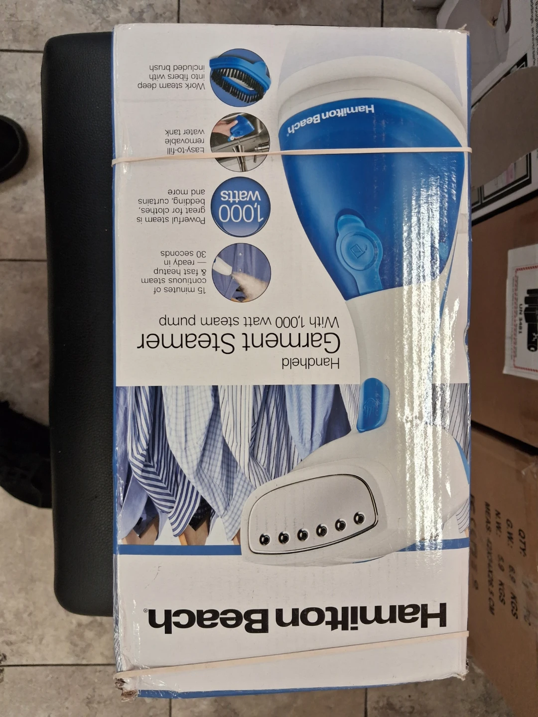 Hamilton Beach Handheld Garment Steamer - Blue/White, 1000 Watt - photo 4