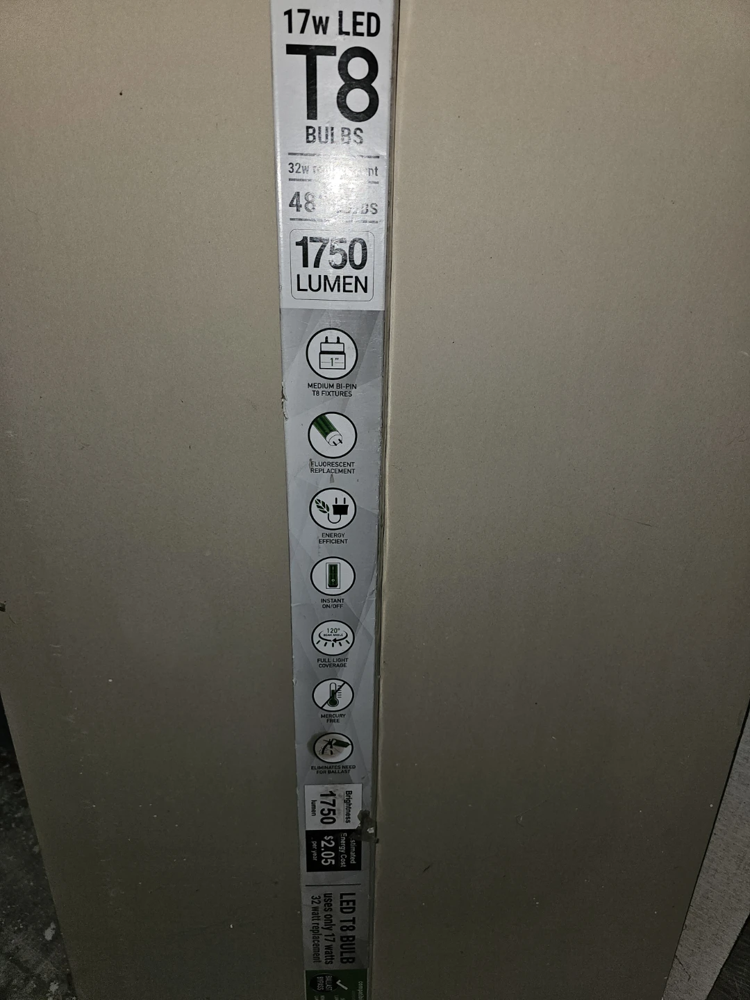 17w LED T8 Bulbs, 48 inch, 1750 Lumen, 5000K Daylight, 2 Pack - photo 2