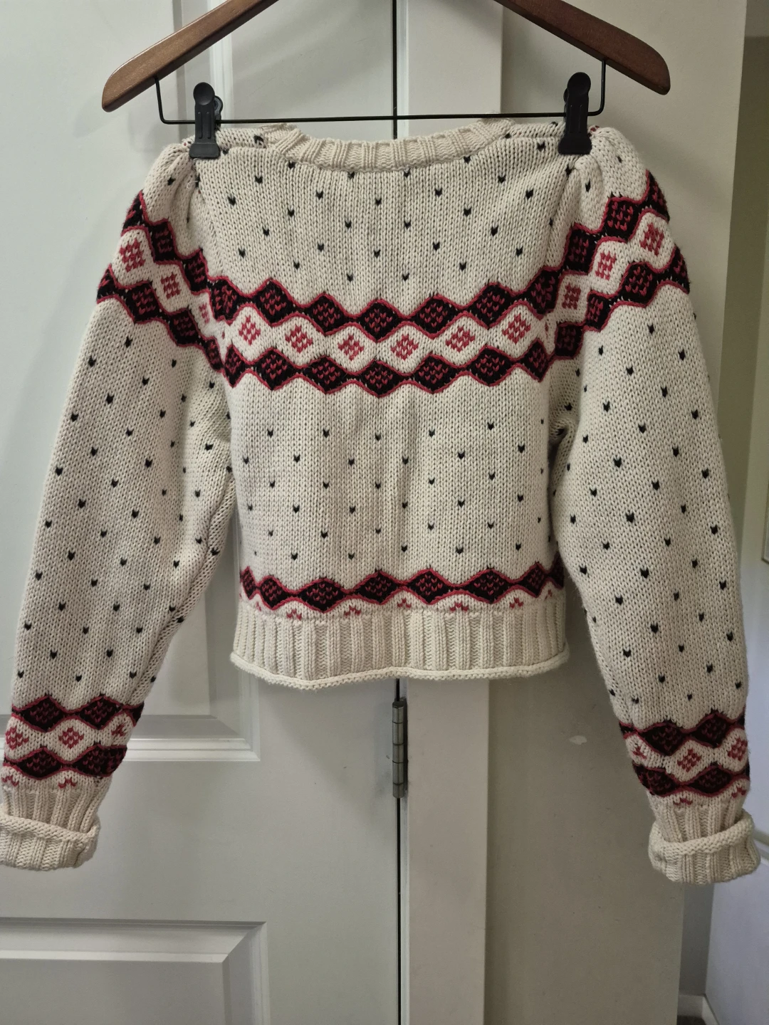 Zara heart print wool knit cropped sweater Size Small - photo 5