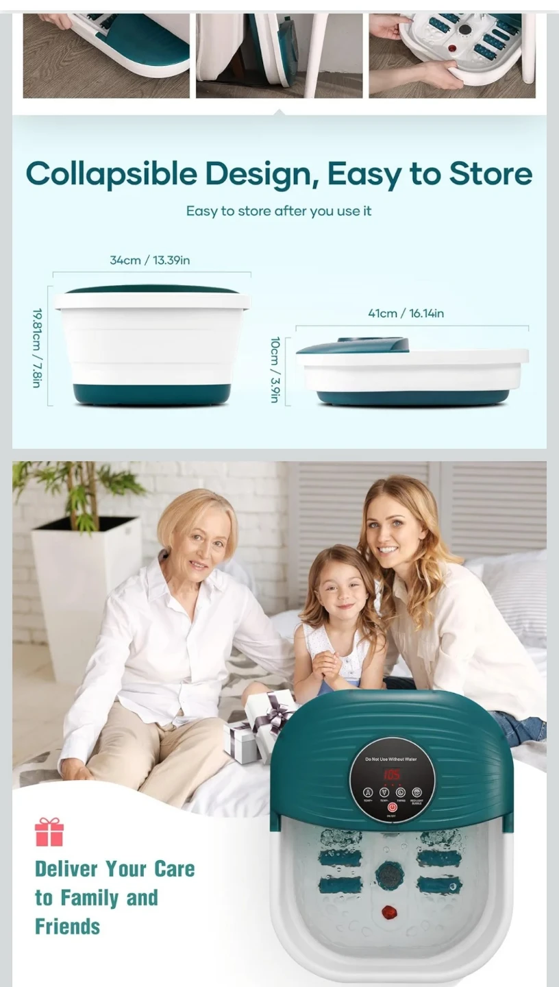 Collapsible Foot Spa Bath with Pedicure Stone - photo 2