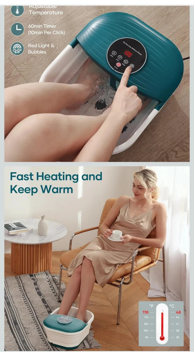 Collapsible Foot Spa Bath with Pedicure Stone - photo 4
