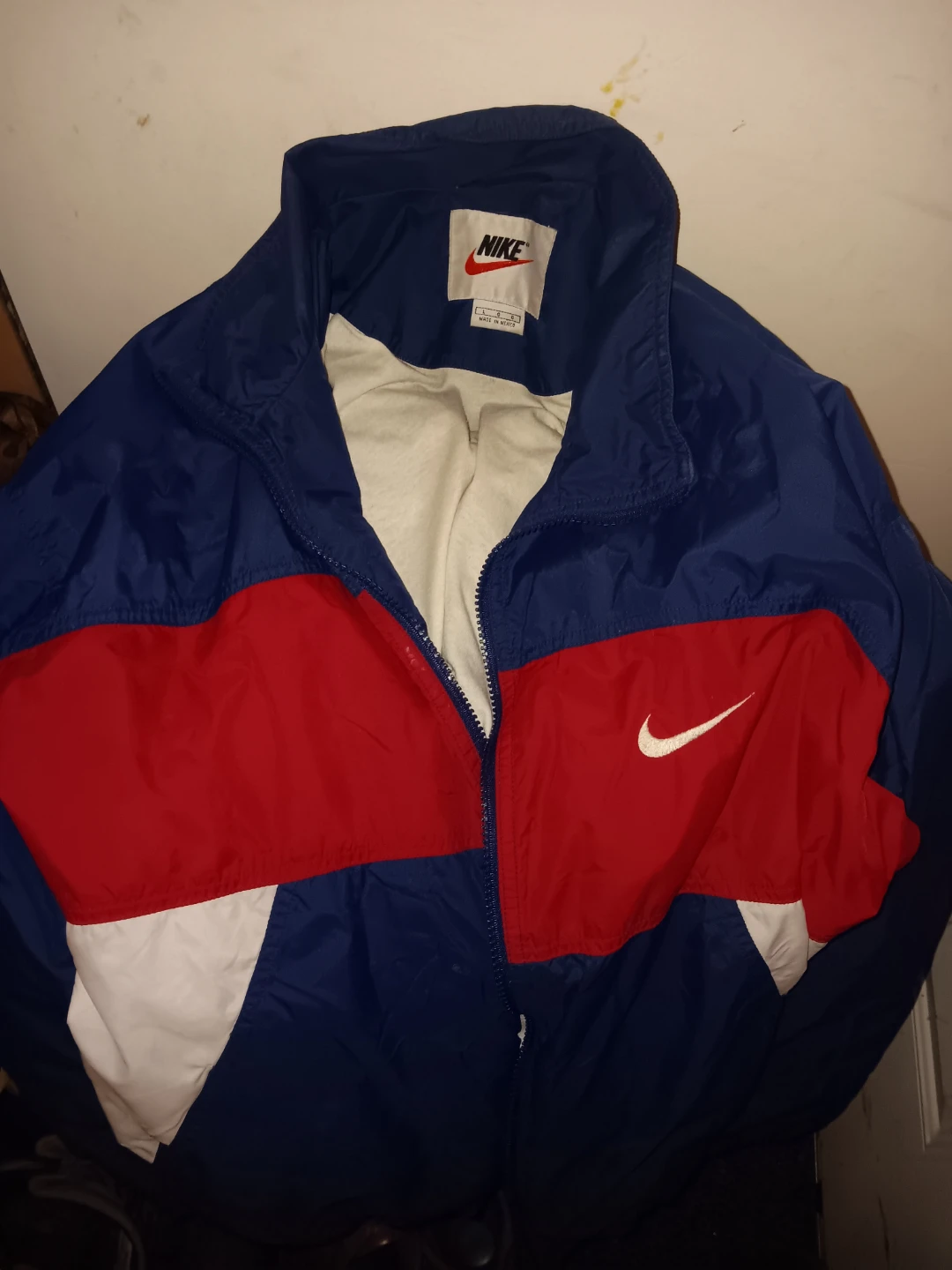 Nike Windbreaker Jacket Blue Red White Size L