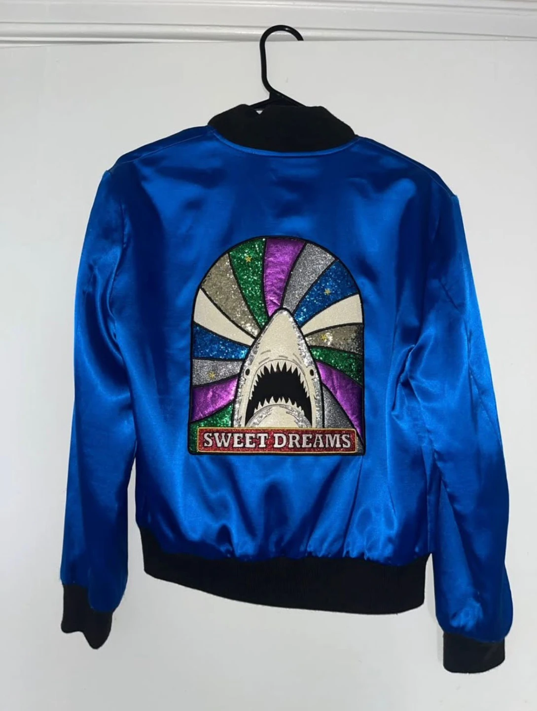 Saint Laurent Blue 'Sweet Dreams' Shark Bomber Jacket - photo 2