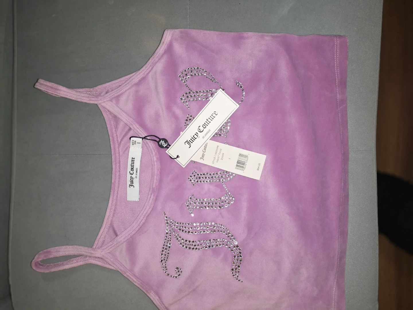 Juicy Couture Velour Track Pants & Tank Top Set - XS - Lilac - photo 4