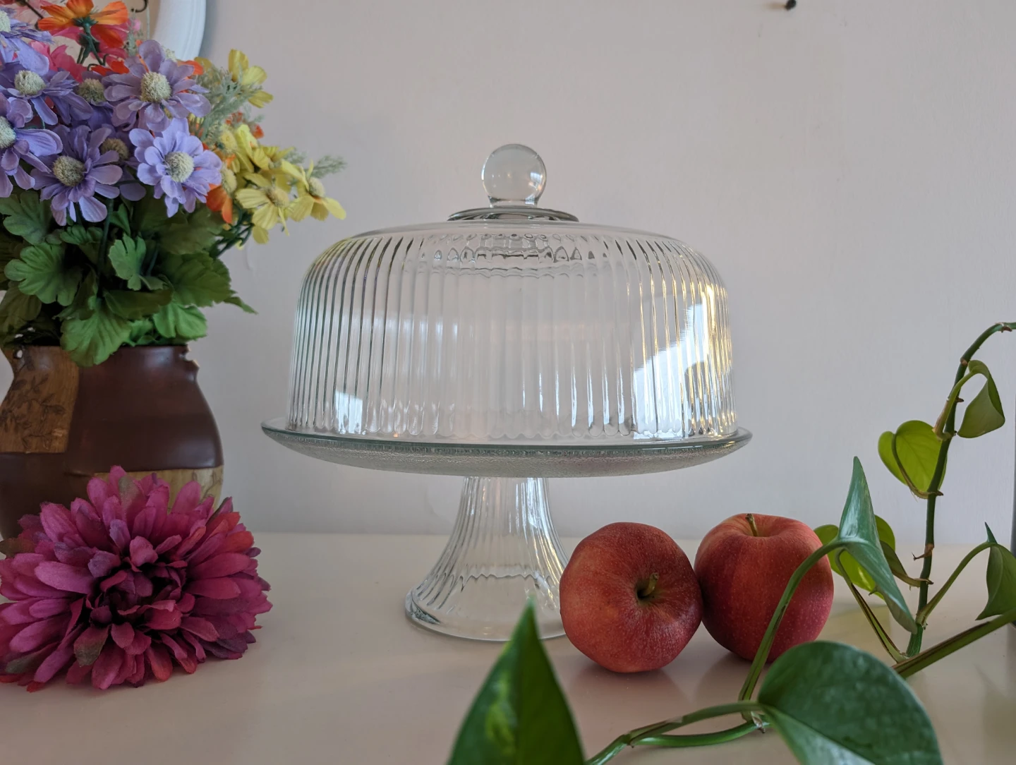 Glass Cake Stand with Dome - photo 2