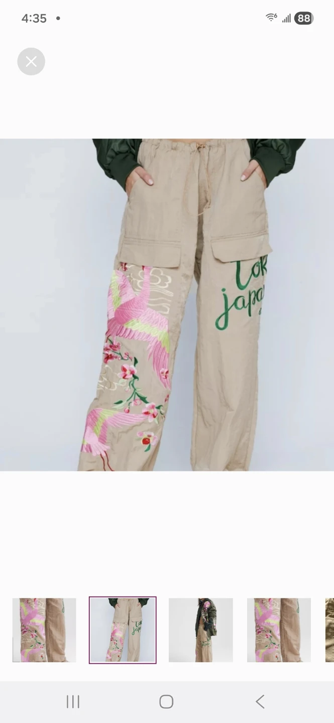 NASTY GAL Embroidered Cargo Pants - photo 2