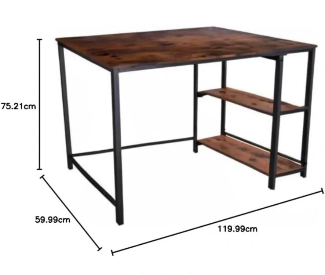Rustic Brown Desk with Shelves - photo 3