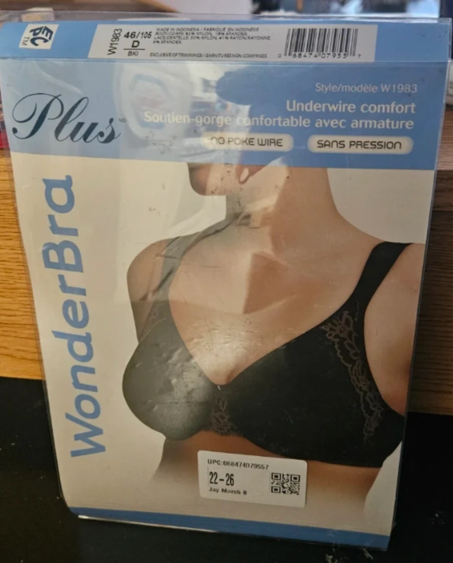 WonderBra Plus Underwire Comfort Bra 46/105 D