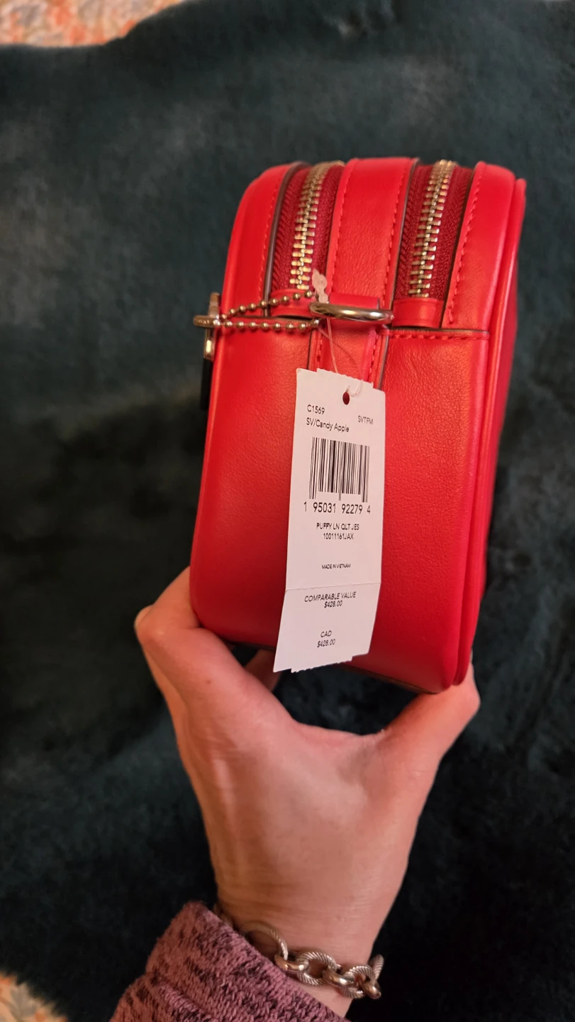 Coach Candy Apple Red Puffy Quilted Crossbody Purse - photo 3