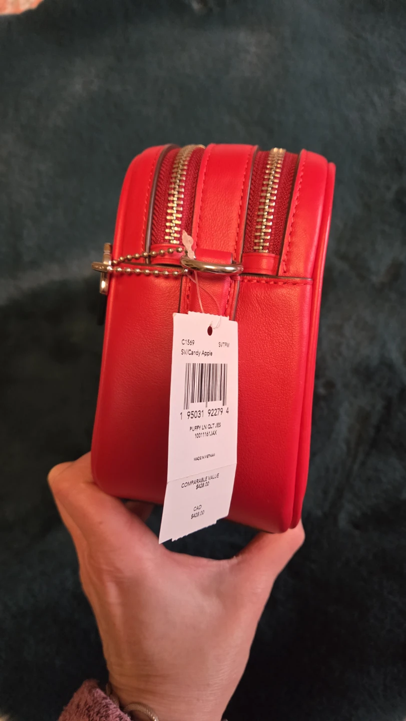 Coach Candy Apple Red Puffy Quilted Crossbody Purse - photo 4
