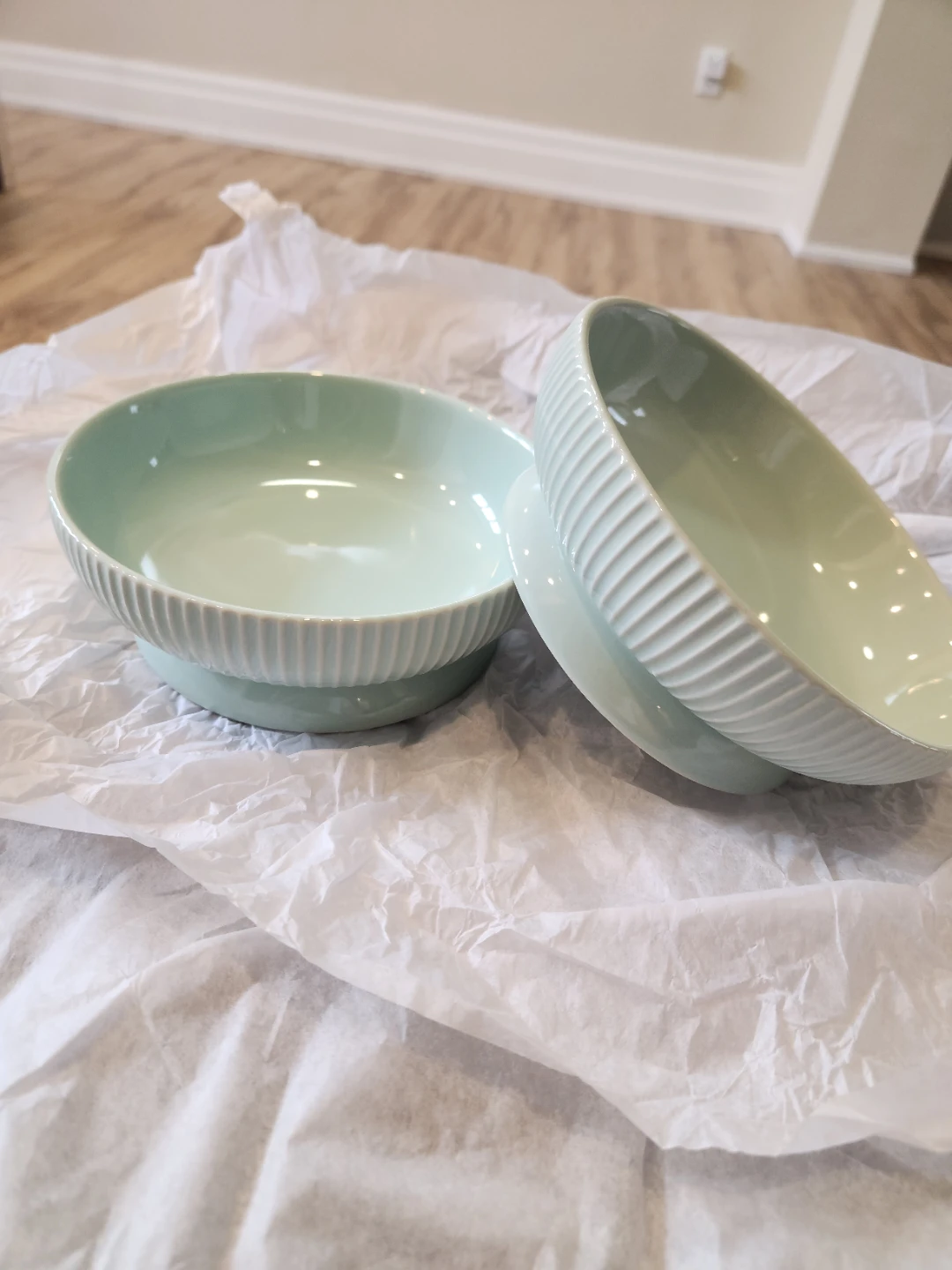 Set of 2 Green Ceramic Bowls - photo 2