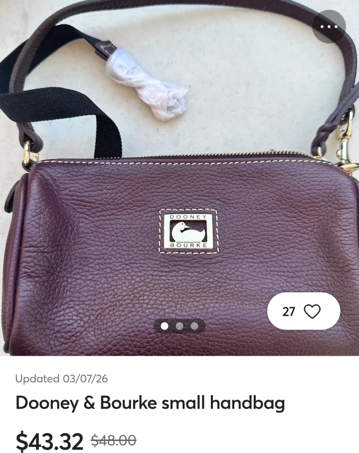 Dooney & Bourke Small Burgundy Leather Wristlet - photo 4