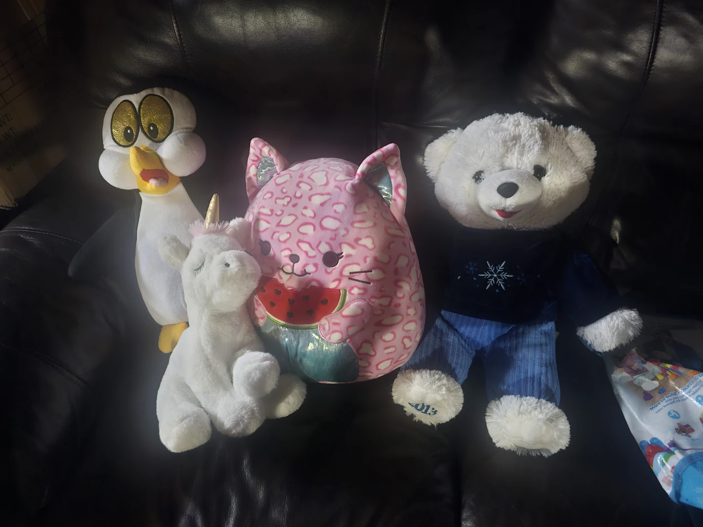Plush Toys - Penguin, Unicorn, Cat, and Bear