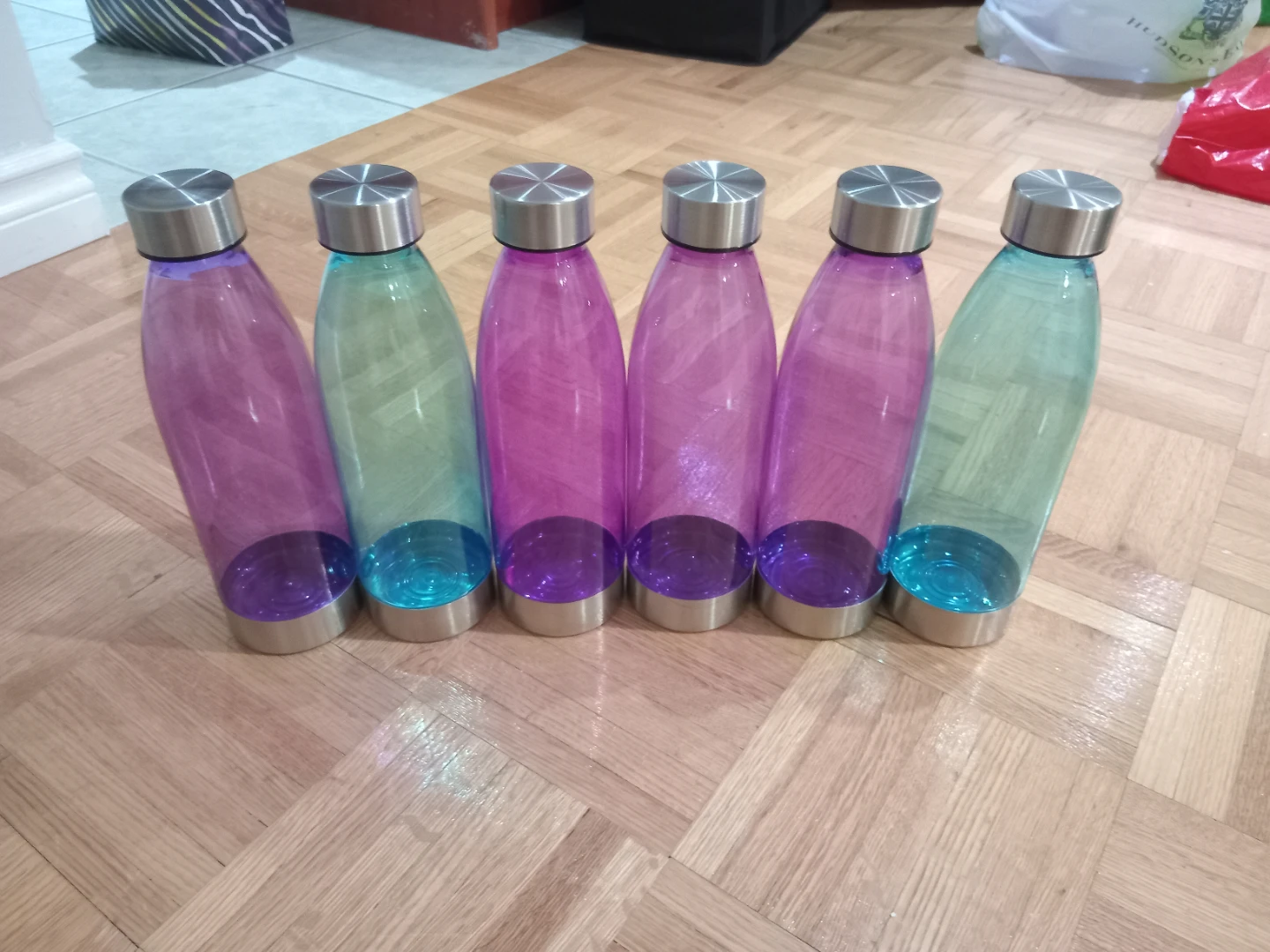 Set of 6 Plastic Water Bottles