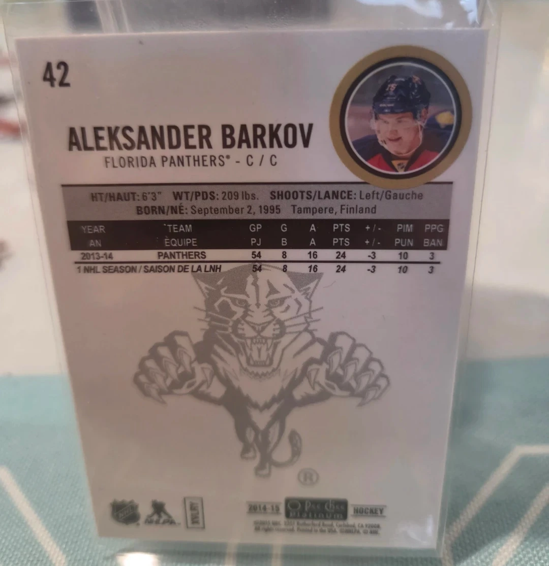 O-Pee-Chee Platinum Aleksander Barkov Hockey Card - photo 2