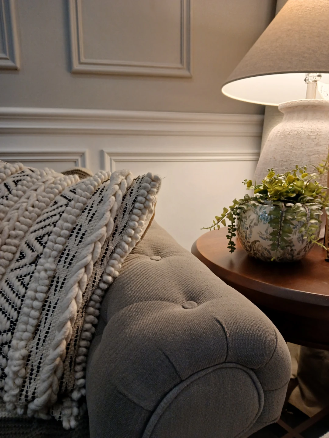 Grey Tufted Sofa - photo 2