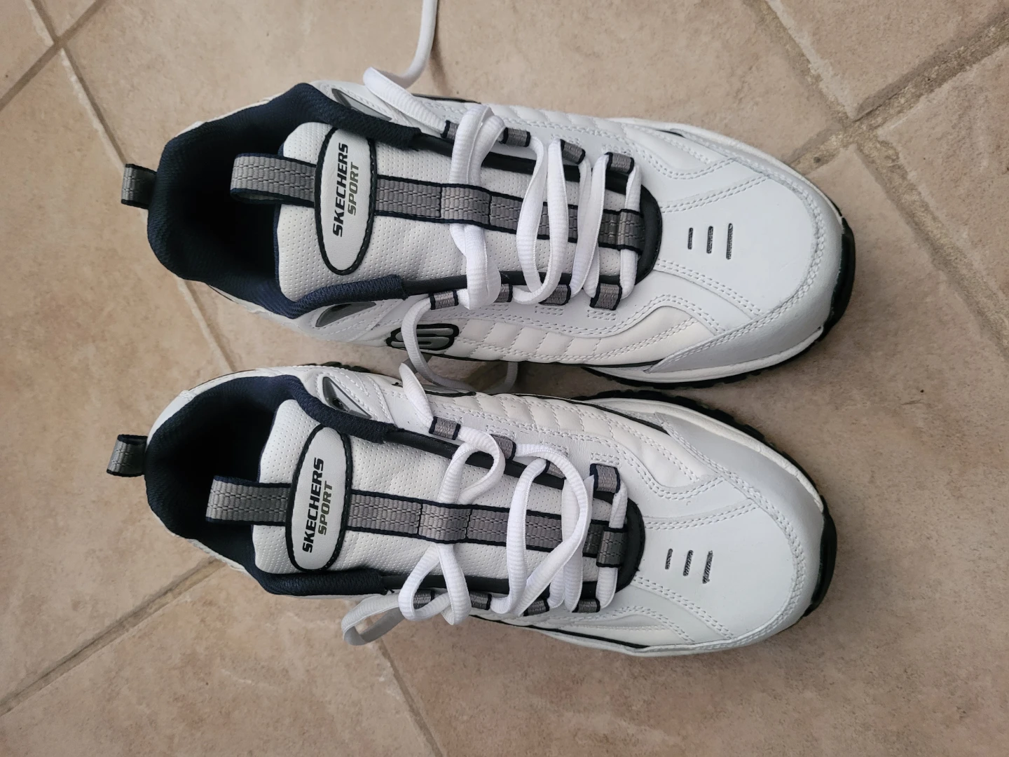 Skechers Sport Wide Fit White Athletic Shoes