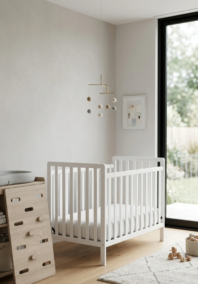 Mini Baby Crib w/ Mattress – Space Saving – NEW