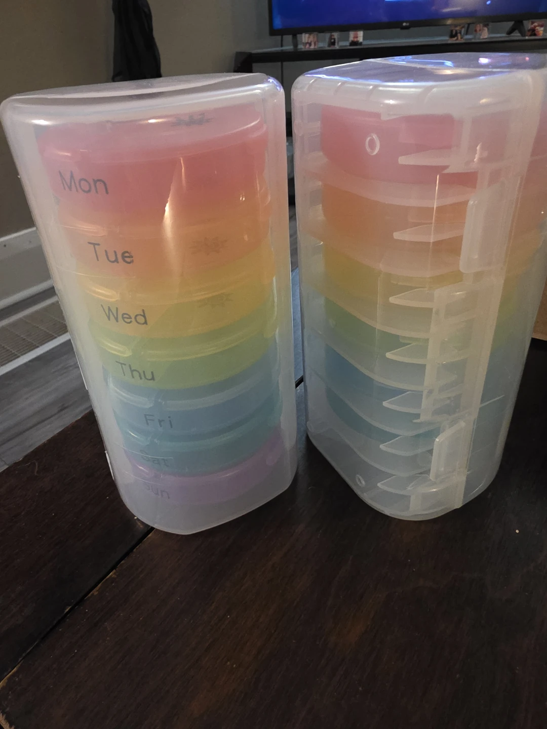 Rainbow Weekly Pill Organizer Cases (2 Pack)