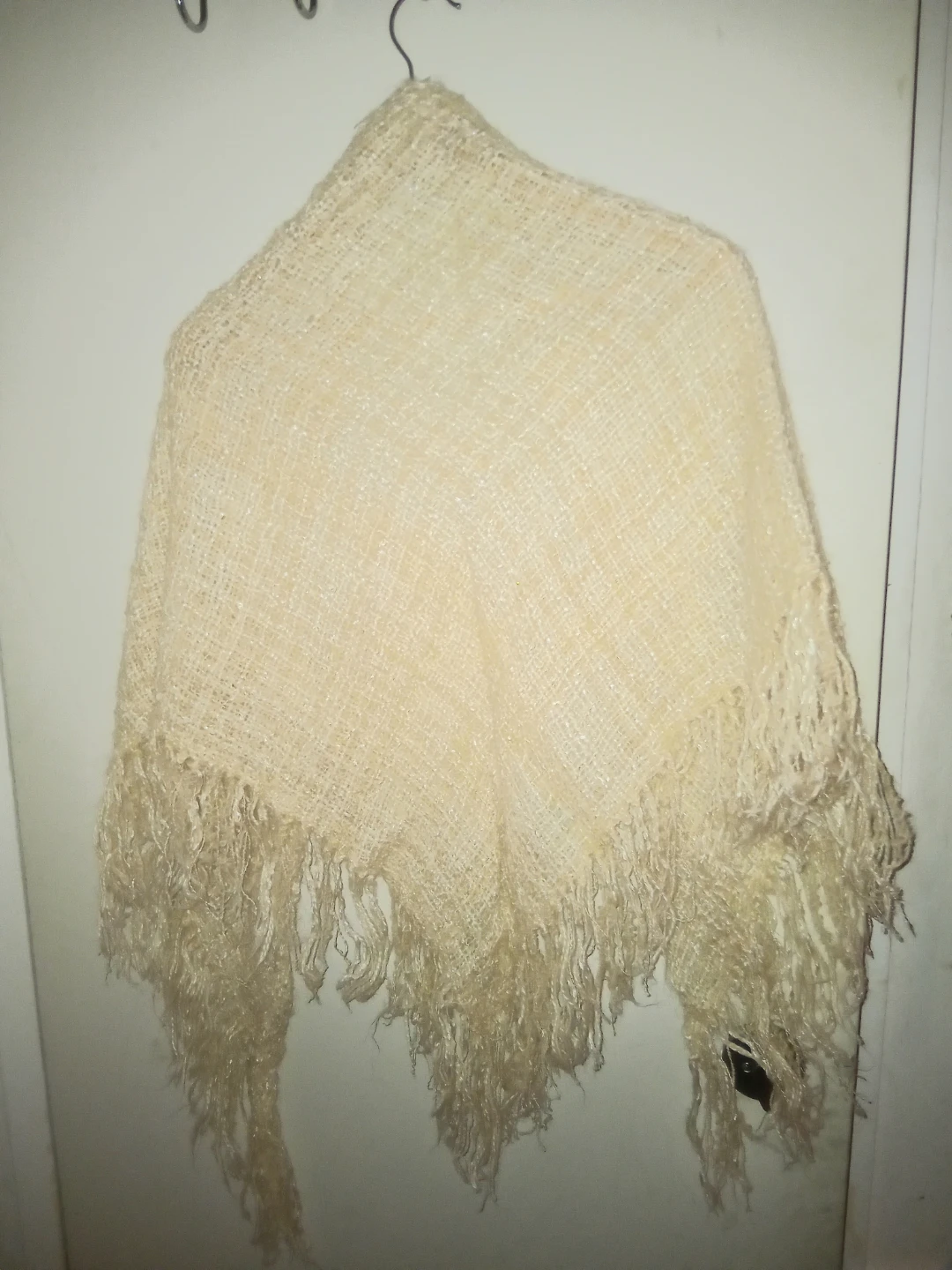 Cream Fringe Shawl