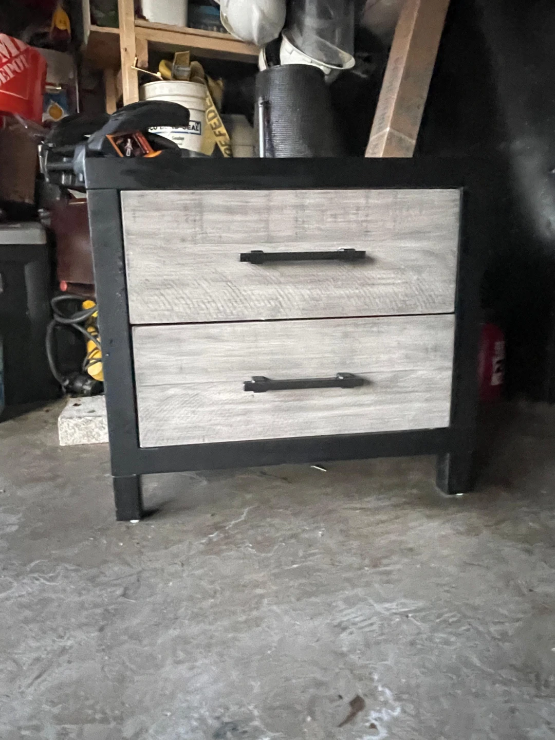 Drawer Nightstand - Gray Wood Grain