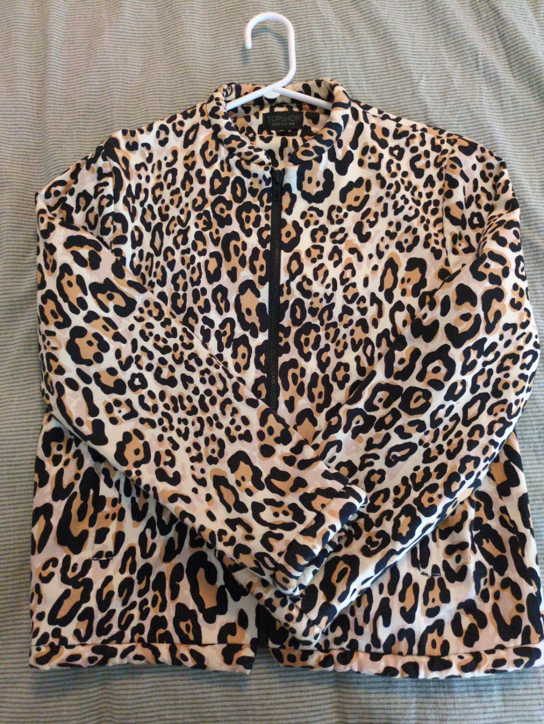 Topshop Leopard Print Bomber Jacket (size US4)