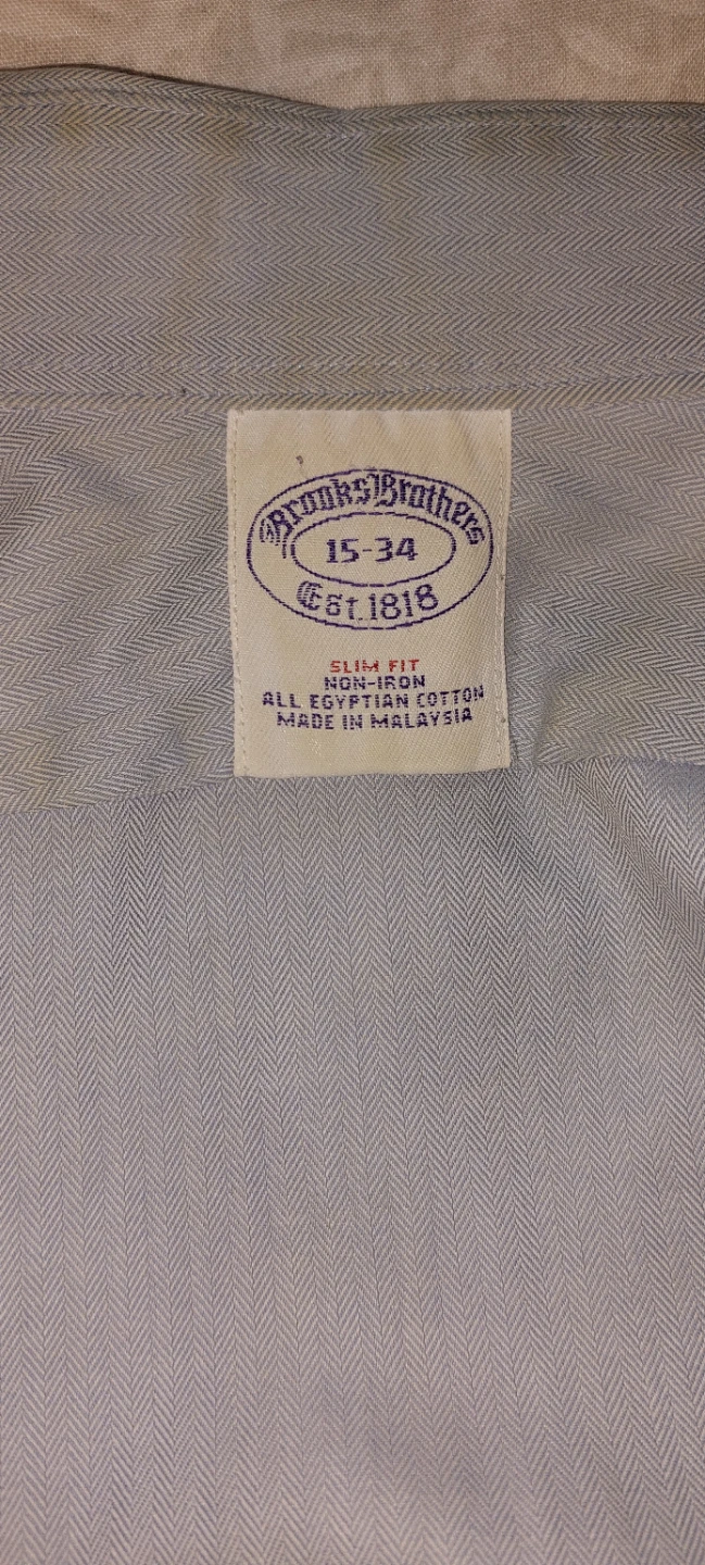 Brooks Brothers Men's Slim Fit Light Blue Dress Shirt 15-34 - photo 2