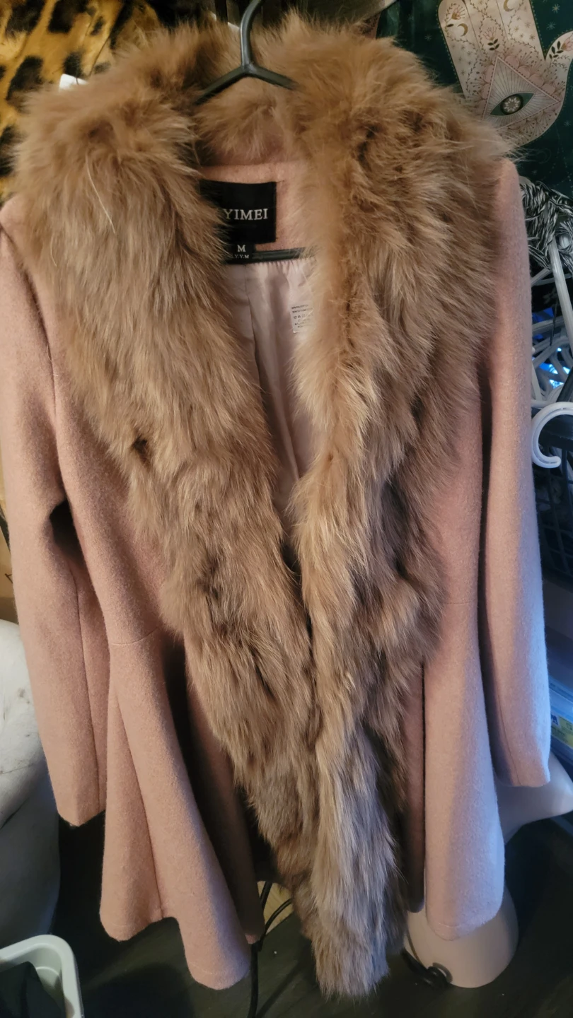 YIYIMEI Coat with real Fur Collar trim - photo 2