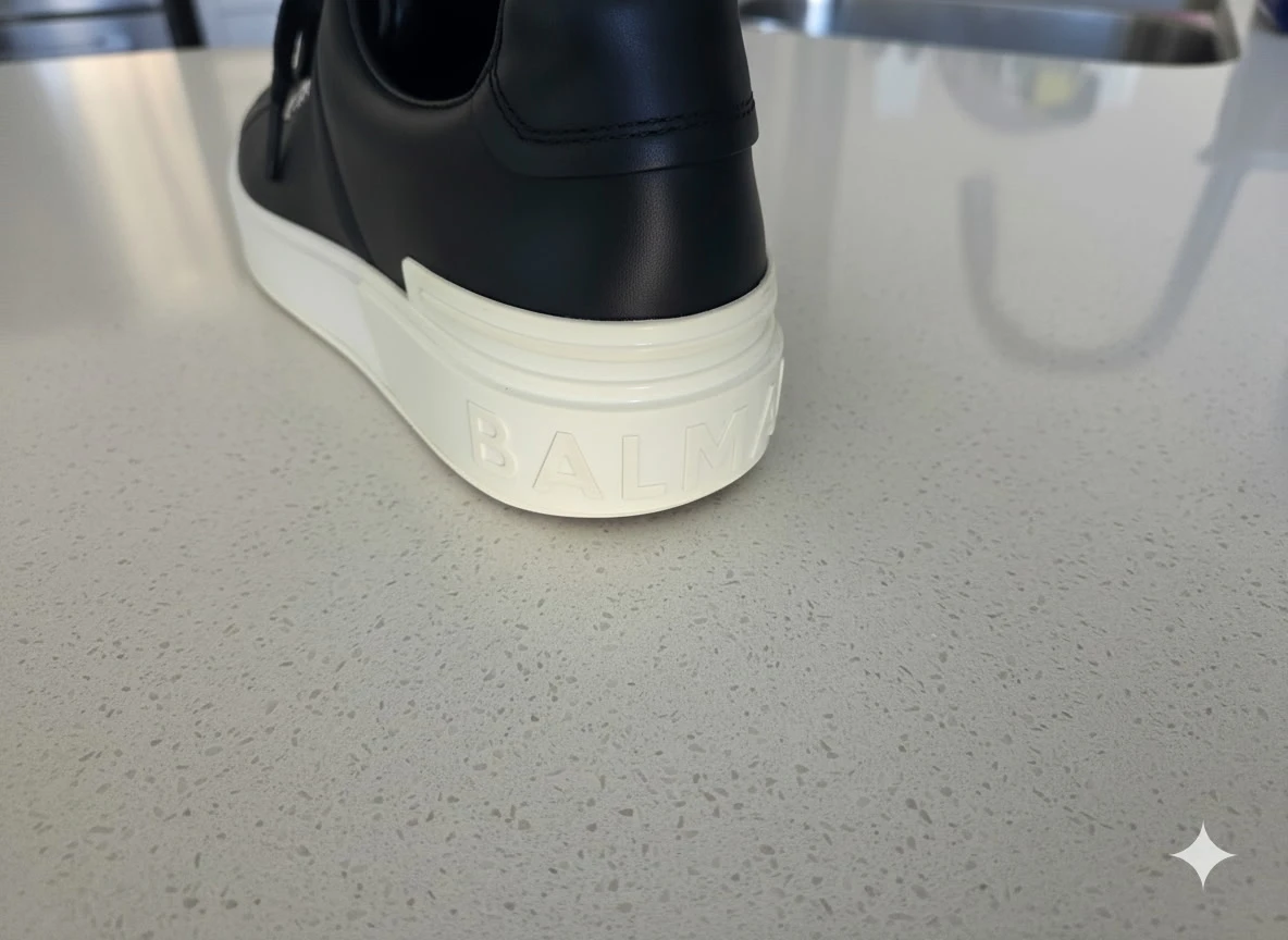 🔥 Balmain Black Leather Sneakers – Luxury Style – EU 41 - photo 3