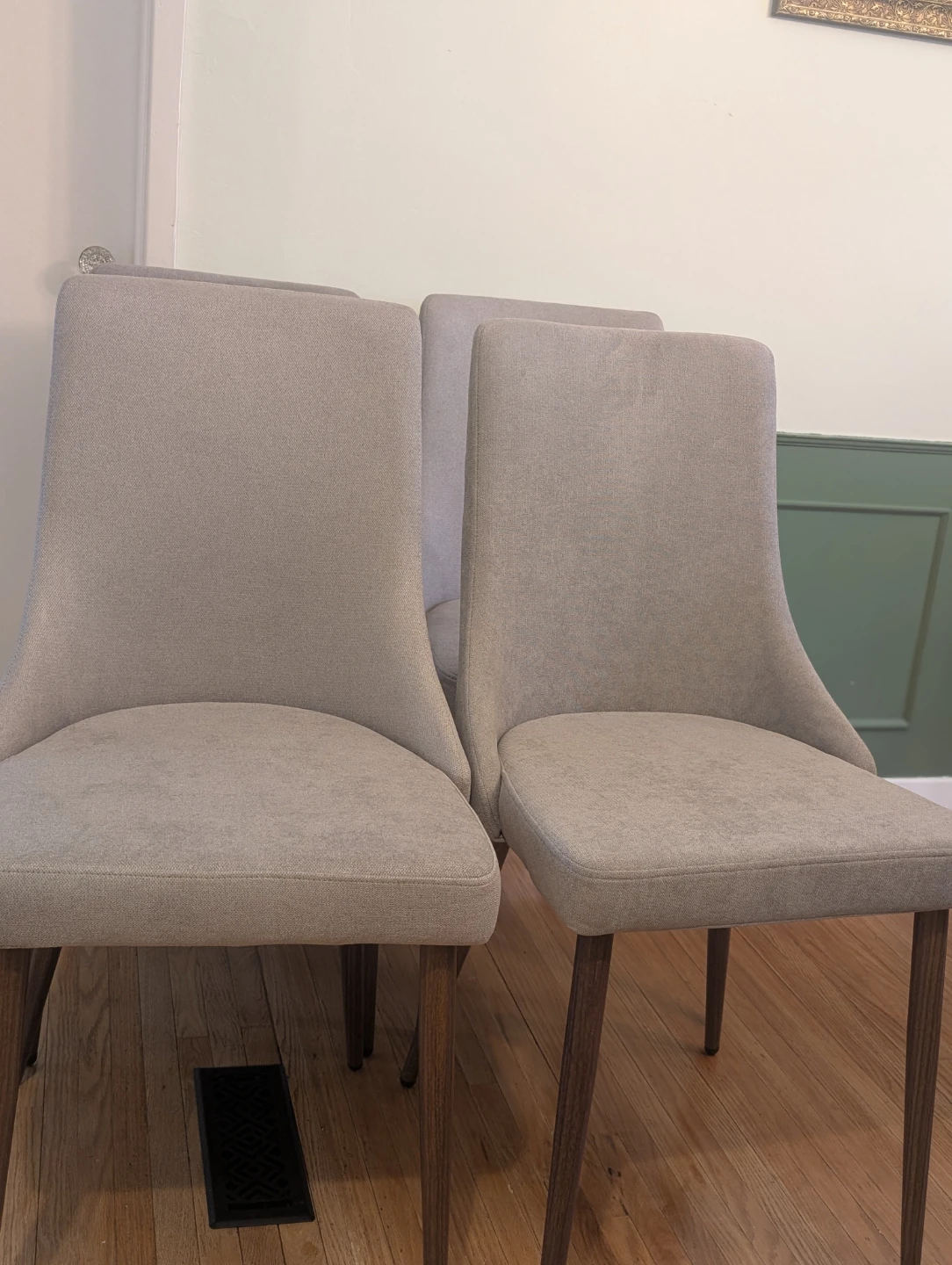 Set of 4 Grey Upholstered Dining Chairs - photo 2
