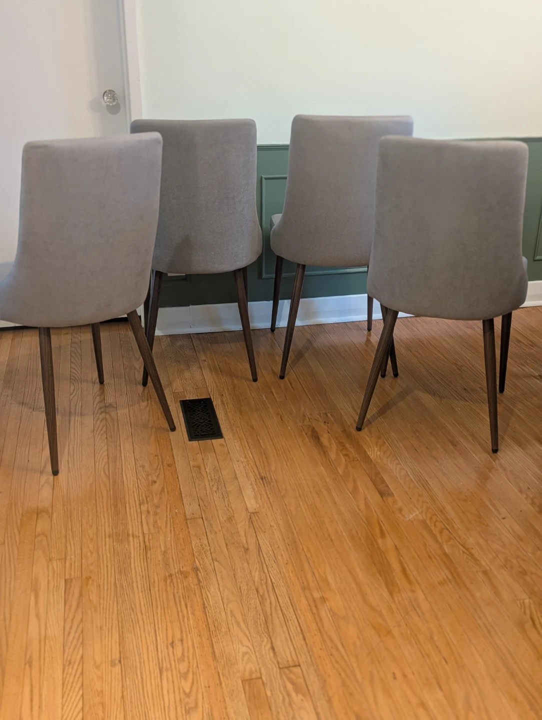 Set of 4 Grey Upholstered Dining Chairs - photo 4