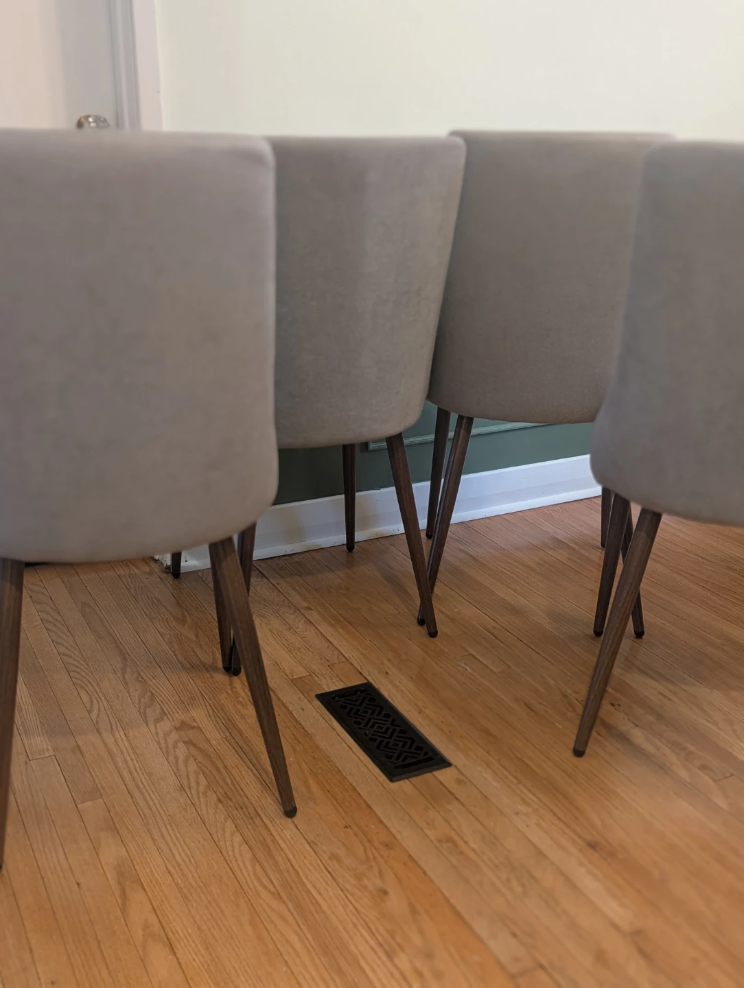 Set of 4 Grey Upholstered Dining Chairs - photo 5