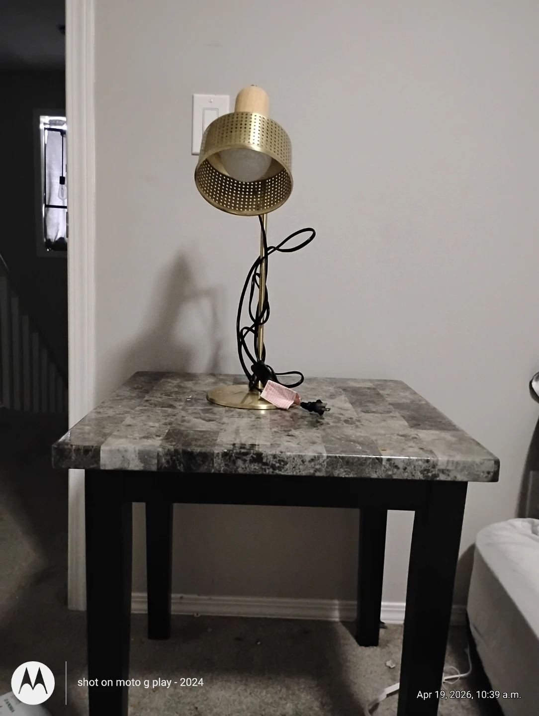 Gold Desk Lamp with Perforated Shade - photo 4