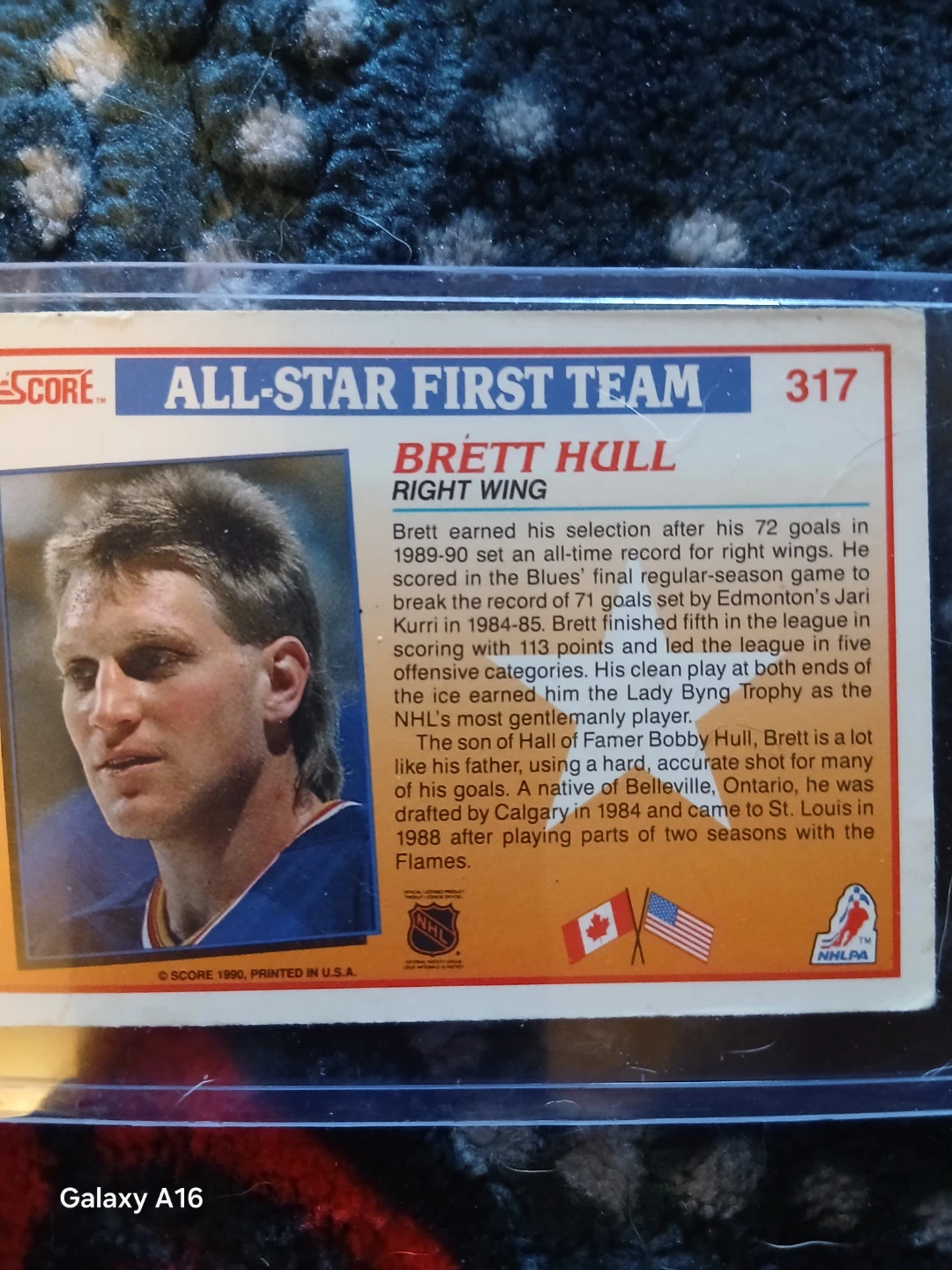 1990 Score All-Star First Team Brett Hull Hockey Card - photo 2
